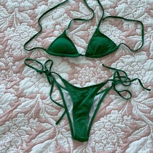 Sparkle green string bikini XS (SHEIN)